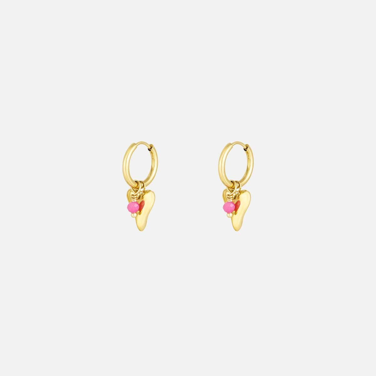 Rosé Heart Charm Oorbellen - Focal Finesse