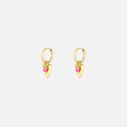 Rosé Heart Charm Oorbellen - Focal Finesse